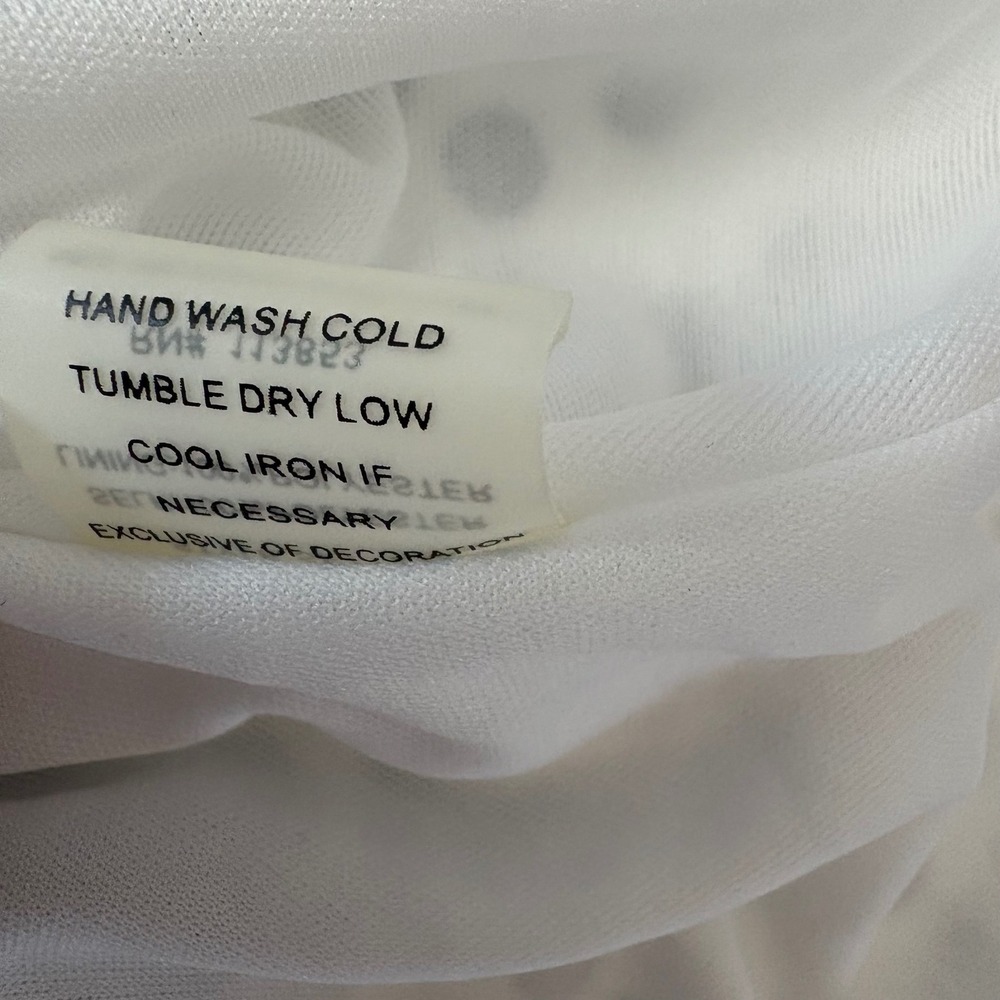 41 Hawthorn Women XL Fit and Flare Dress White Black Polka Dot Sleeveless - Picture 6 of 7